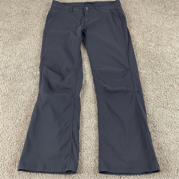PrAna Halle Pants Women's Size 12 Roll Tab Gray Straight Hiking Gorp Trail F30 - Picture 1 of 12